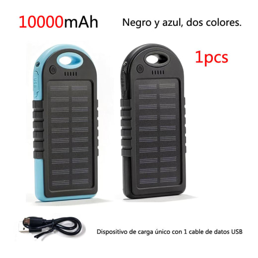 10000mAh 1psc Carga portátil solar de (mezcla de negro puro y negro y azul)()