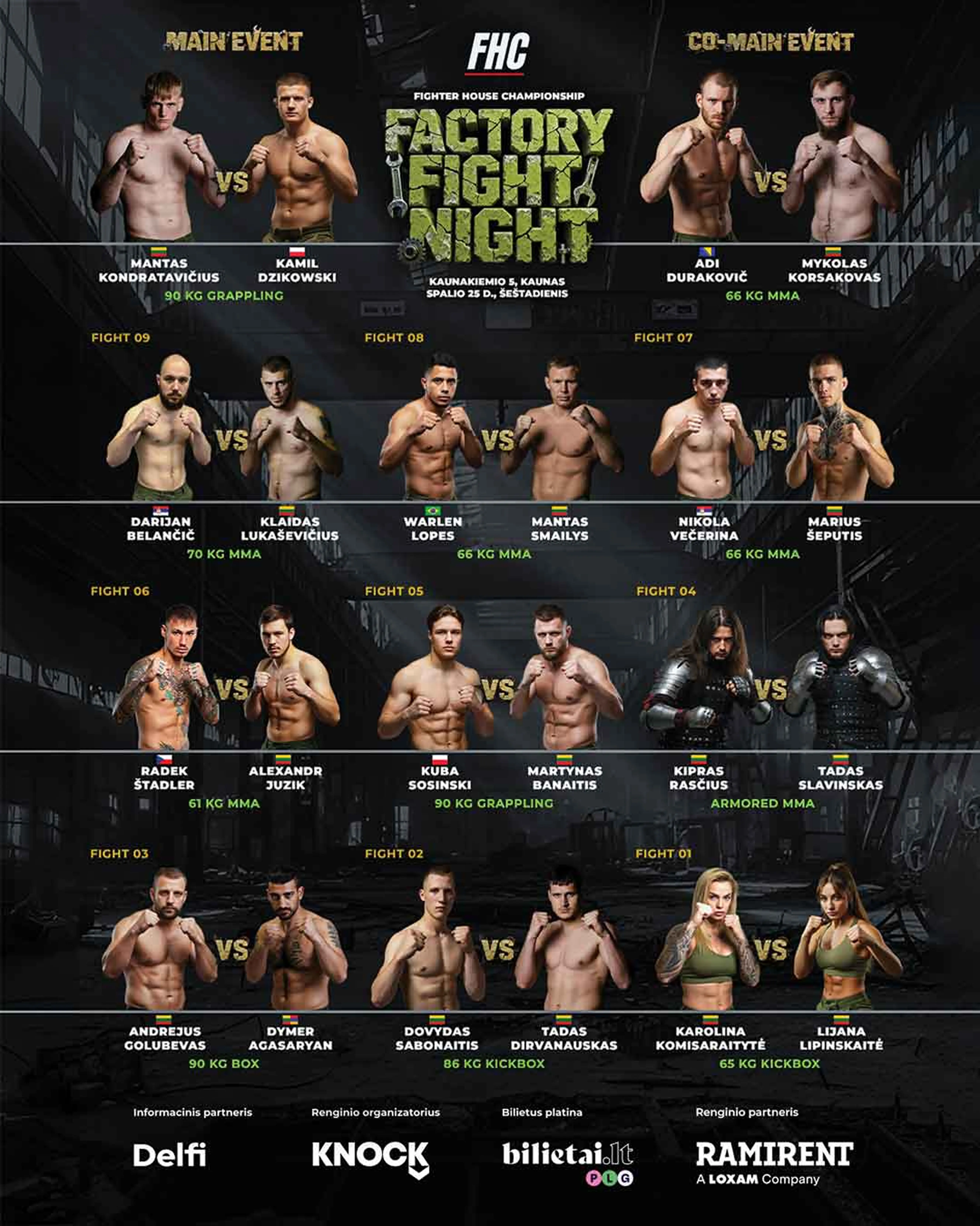Full event fightcard