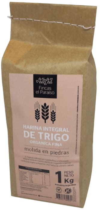 Harina Trigo Integral Organica Fina -Molida En Piedras-