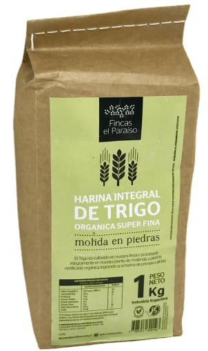 Harina Trigo Integral Organica Superfina (Tipo 000) -Molida En Piedras-