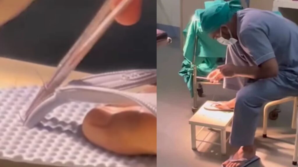 Viral: ಸರ್ಜಿಕಲ್ ಸೂಜಿಯಿಂದ ಚಪ್ಪಲಿ ಹೊಲಿದ ವೈದ್ಯಕೀಯ ವಿದ್ಯಾರ್ಥಿ Viral: ಸರ್ಜಿಕಲ್ ಸೂಜಿಯಿಂದ ಚಪ್ಪಲಿ ಹೊಲಿದ ವೈದ್ಯಕೀಯ ವಿದ್ಯಾರ್ಥಿ