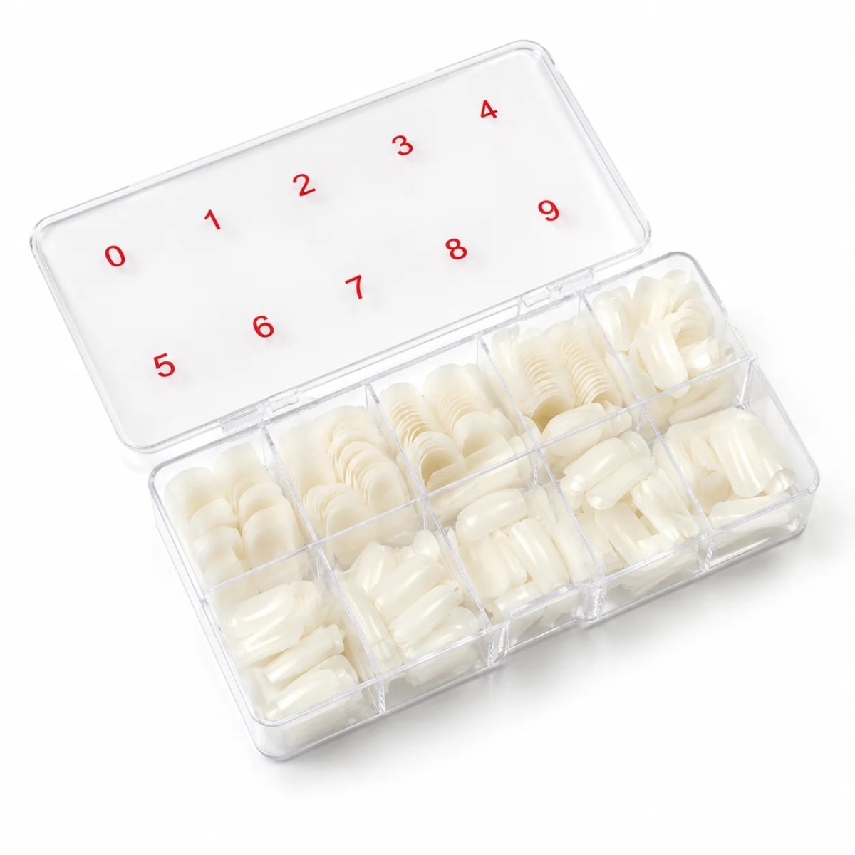 Capsules Ongles Naturelles 500 Pièces - 10 Tailles 0 à 9