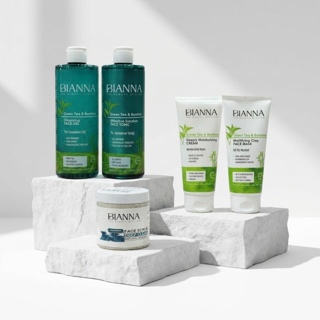 باك كومبو Bianna Green Tea & Bamboo – روتين عناية بالوجه 5 منتجات