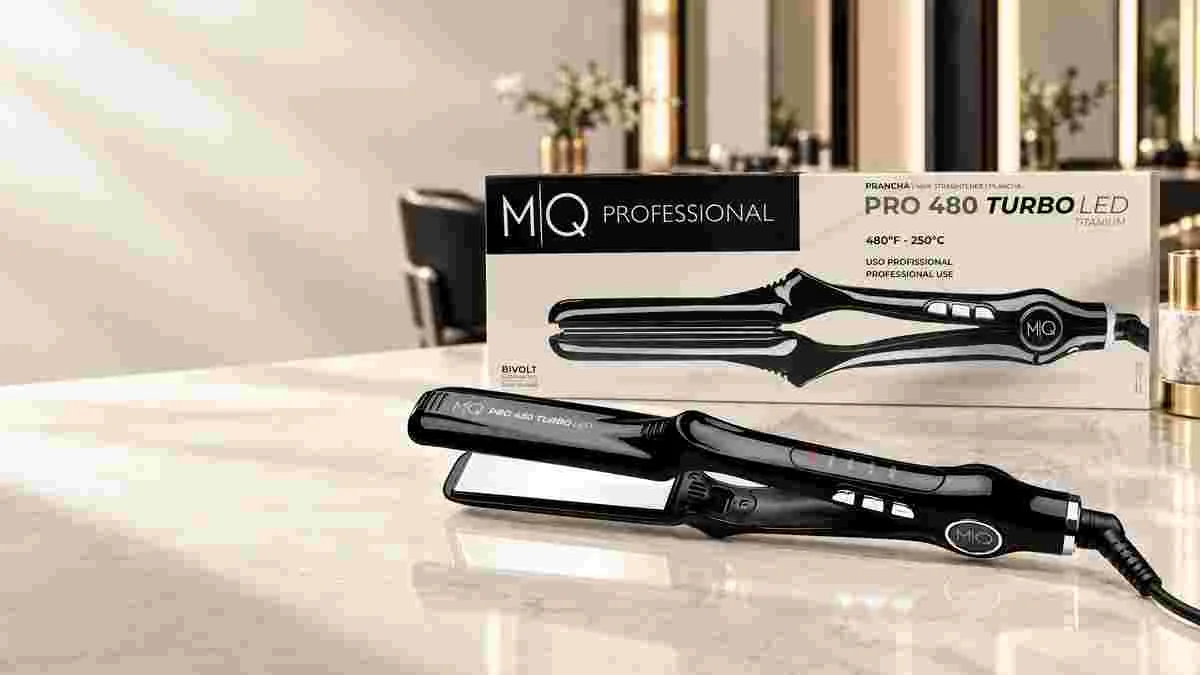 Lisseur professionnel MQ Pro 480 Turbo LED Titanium avec plaques en titane