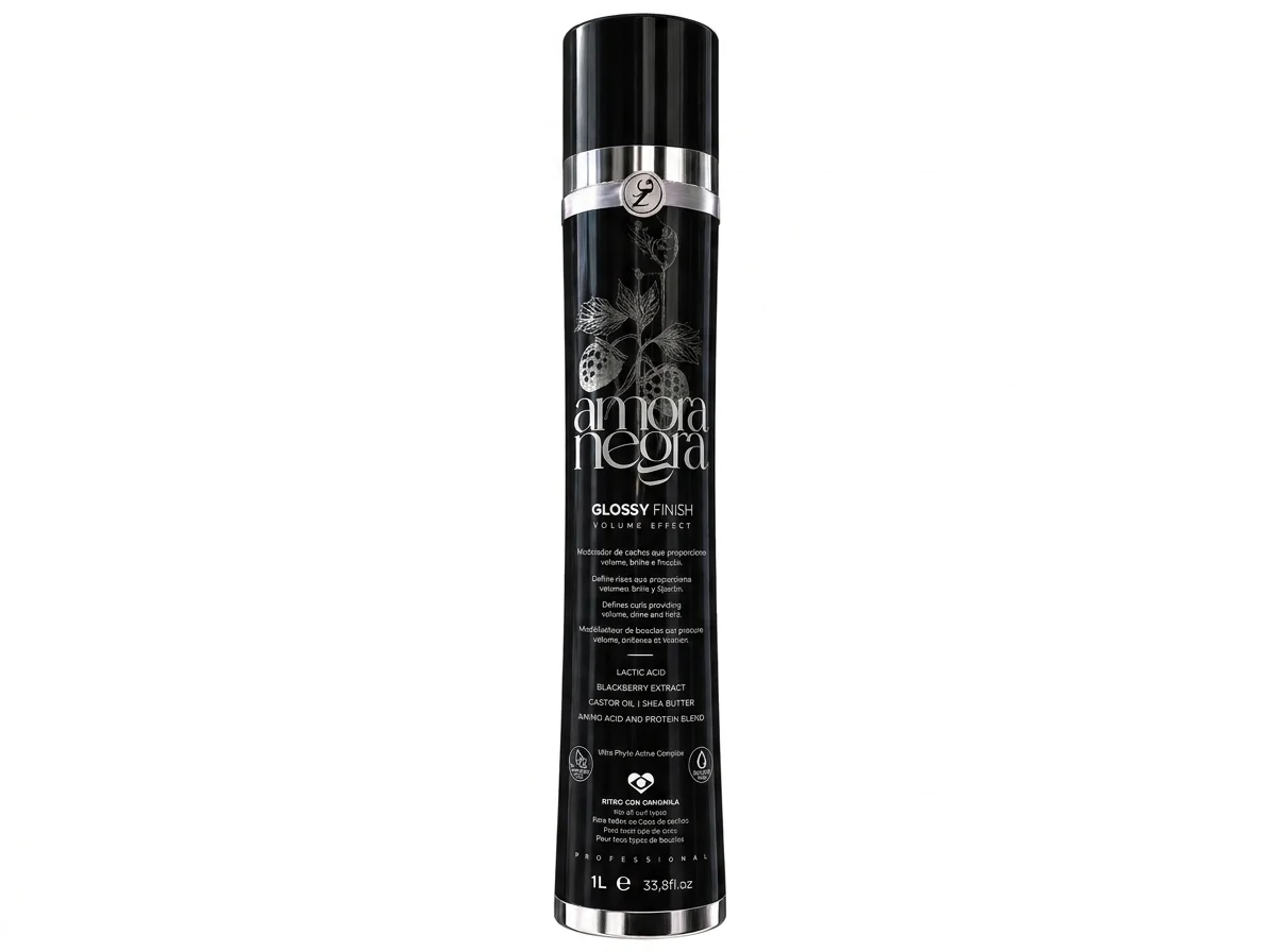 Amora Negra Glossy Finish Modélisateur de Boucles Professionnel 1 Litre