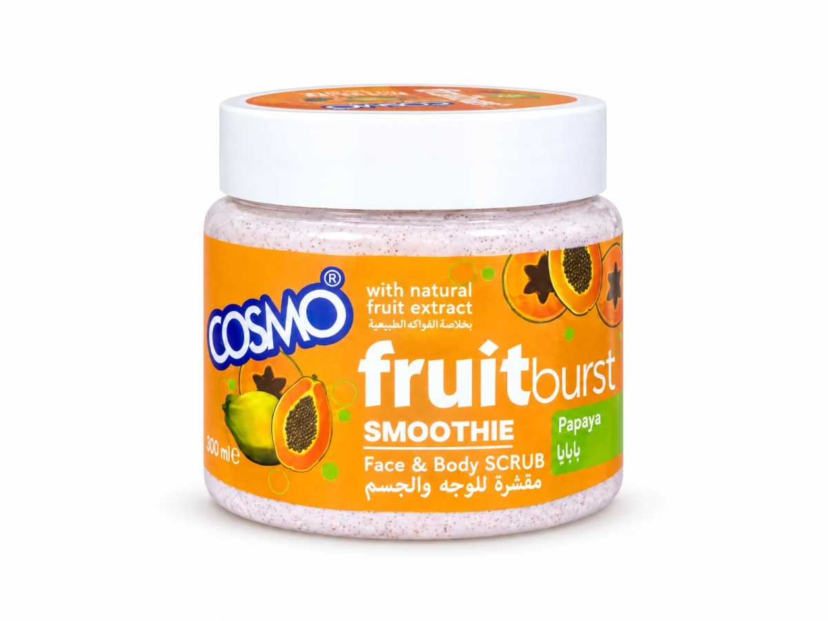 Cosmo Fruit Burst Smoothie Gommage Visage et Corps Papaye 500 ml