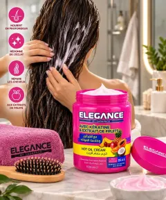 Elegance Hot Oil Cream Kératine et Extrait de Fruits 1000 ml - vue de détail