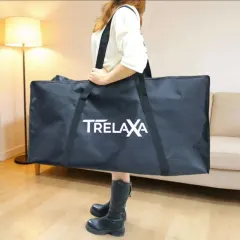 TRELAXA Chaise de Maquillage Professionnelle Pliante Noire avec Appui-tête - vue de face