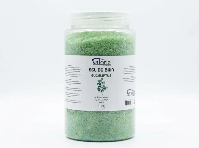 Valoria Cosmétique Sel de Bain Relaxant Eucalyptus 1 kg