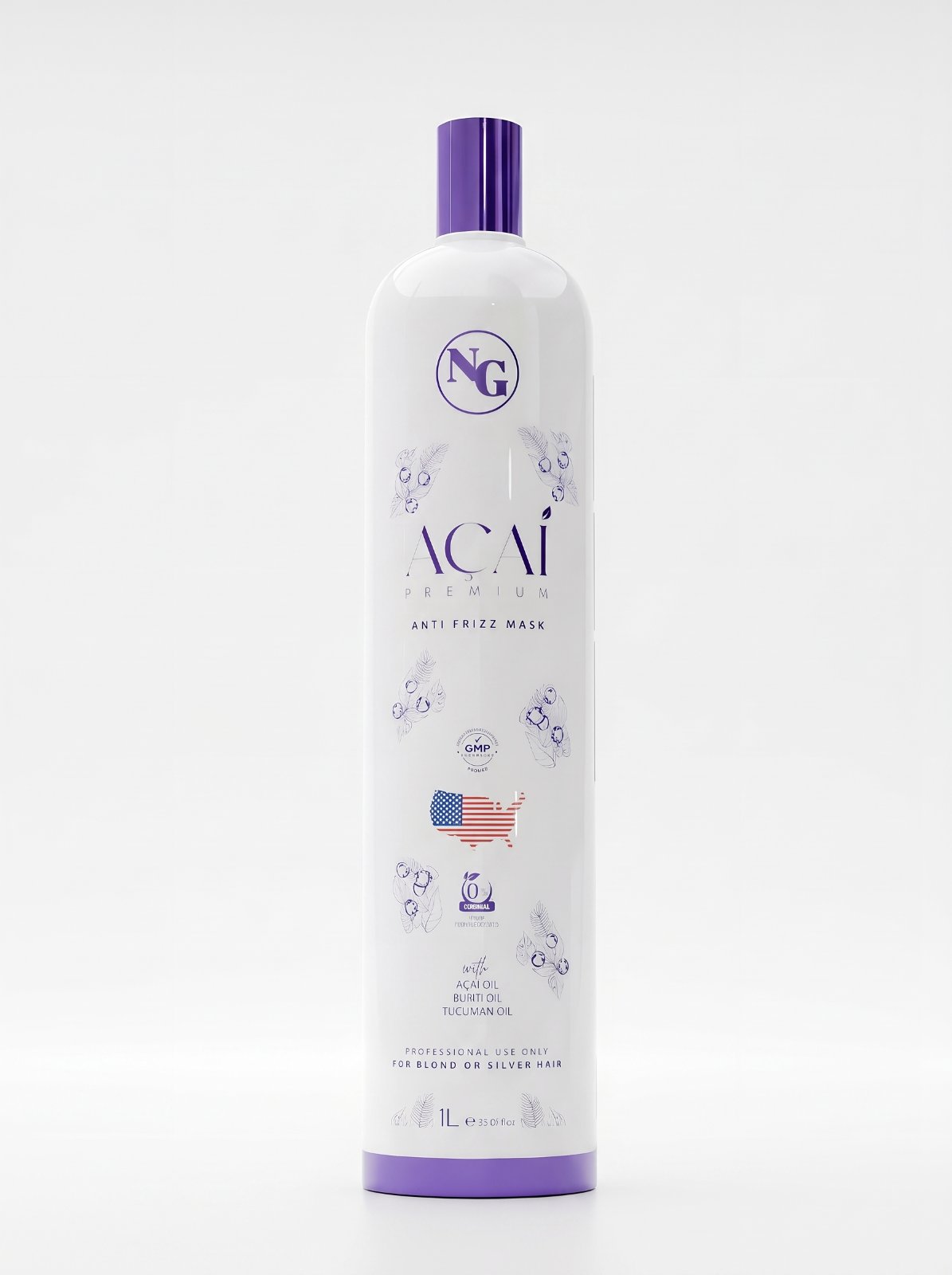 Masque Anti-Frisottis Açaí Premium : Lissage Parfait et Éclat pour Cheveux Blonds