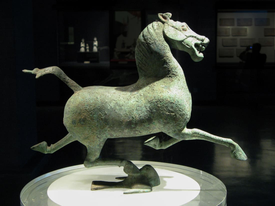 Ancient horse sculpture at the Gansu Museum