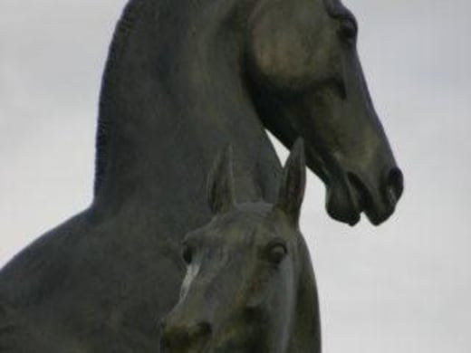 Statue of an Akhal-Teke horse