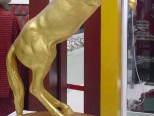 Statue of an Akhal-Teke horse