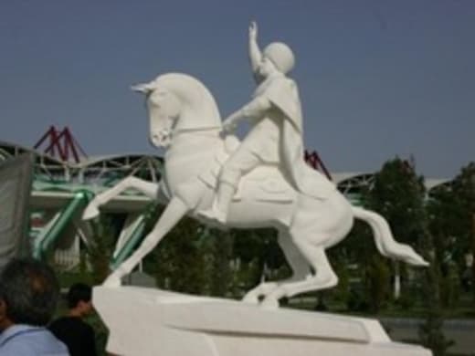 Statue of an Akhal-Teke horse