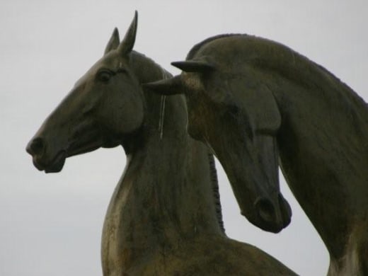 Statue of an Akhal-Teke horse