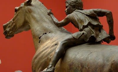 The Jockey of Artemision, Hellenistic bronze statue of a boy riding a horse