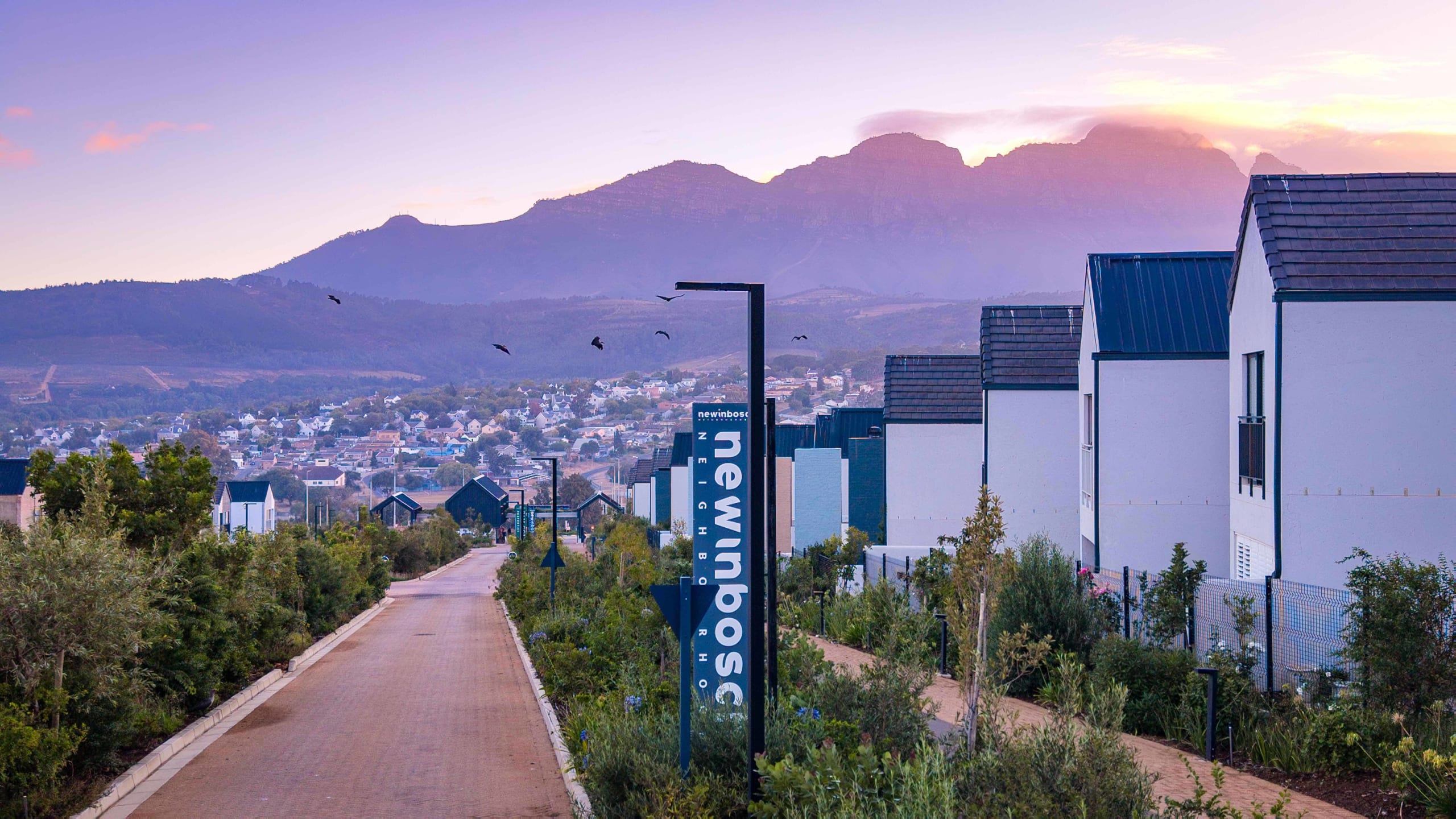 Newinbosch homes and surrounding mountains