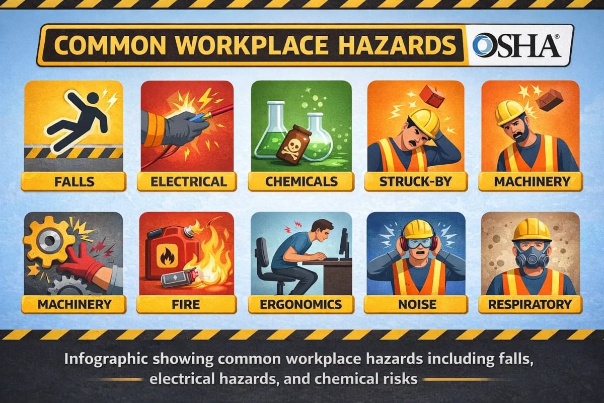 8 Common Workplace Hazards (OSHA Guide + Prevention Steps for 2026)