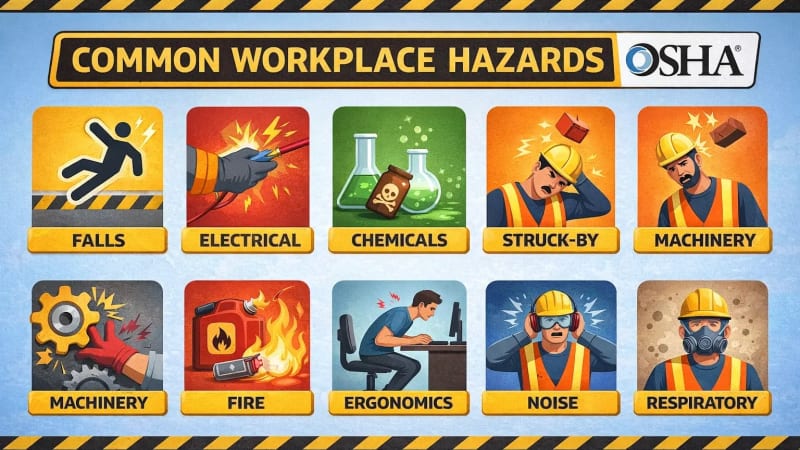 8 Common Workplace Hazards (OSHA Guide + Prevention Steps for 2026)