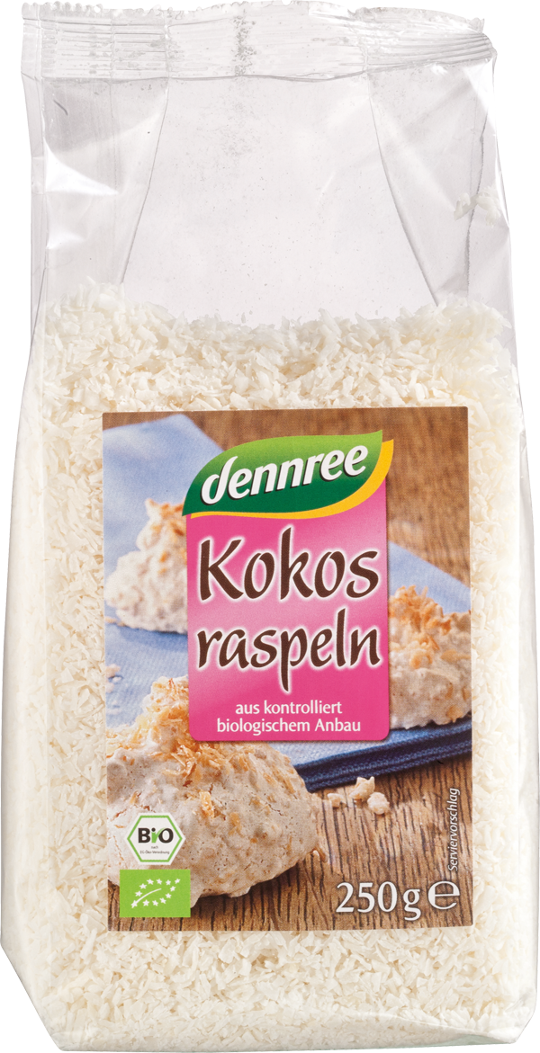 Dennree Kokosraspeln 250g Packung