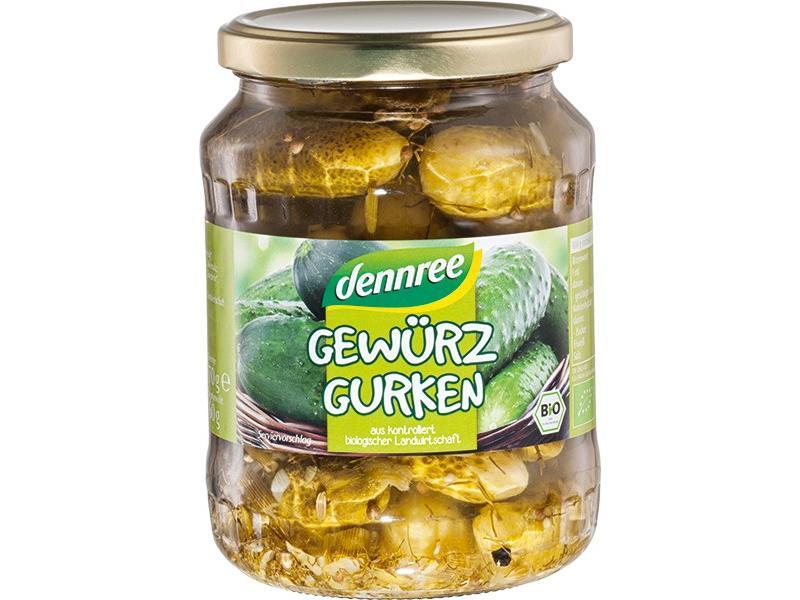 Dennree Gewürzgurken 670g Glas