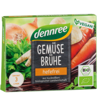 Dennree Gemüse-Brühwürfel -hefefrei-  60g Packung 6Stk à 10g