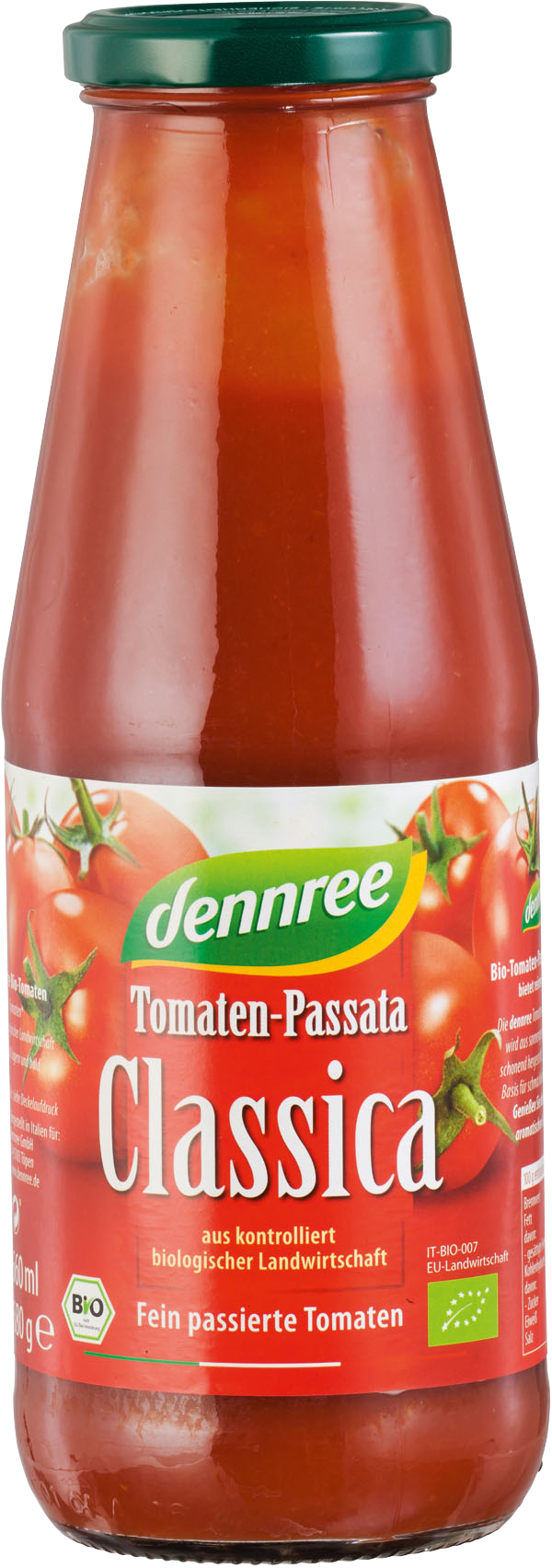 Dennree Tomaten-Passata 680g Glas