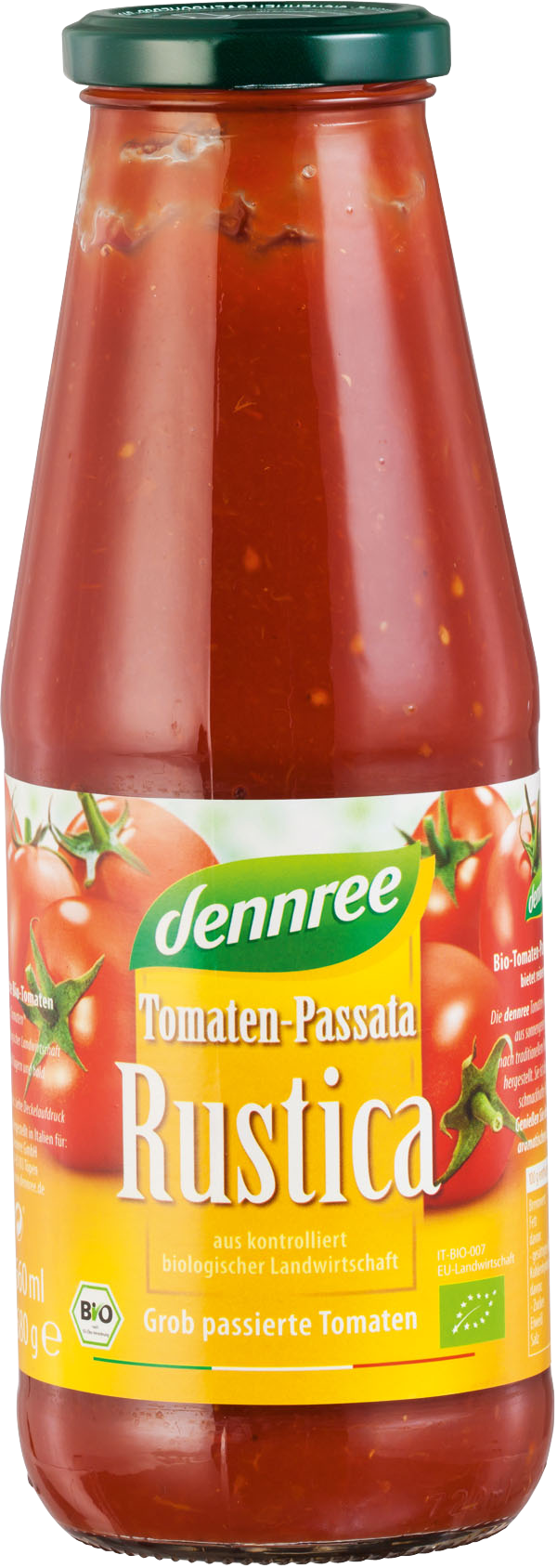Dennree Tomaten-Passata Rustica 680g Glas