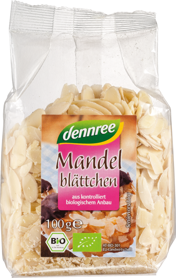 Dennree Mandelblättchen 100g Packung