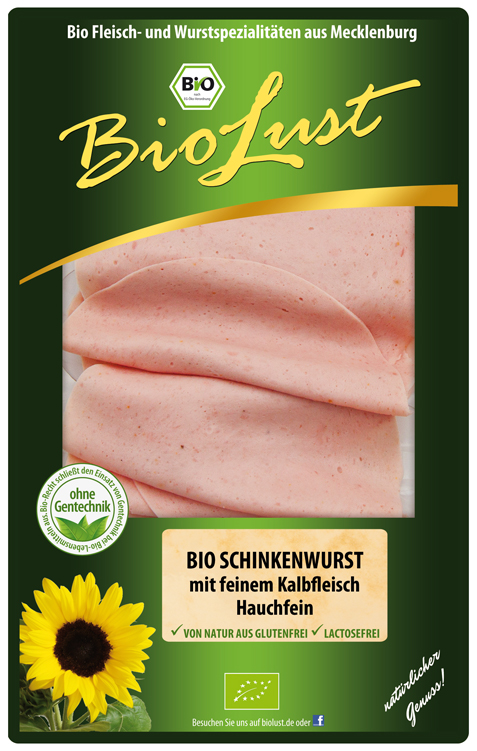 Ludwigsluster Schinkenwurst hauchfein 80g Packung