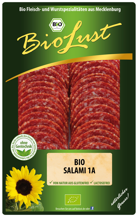 Ludwigsluster Salami geschnitten 80g Packung