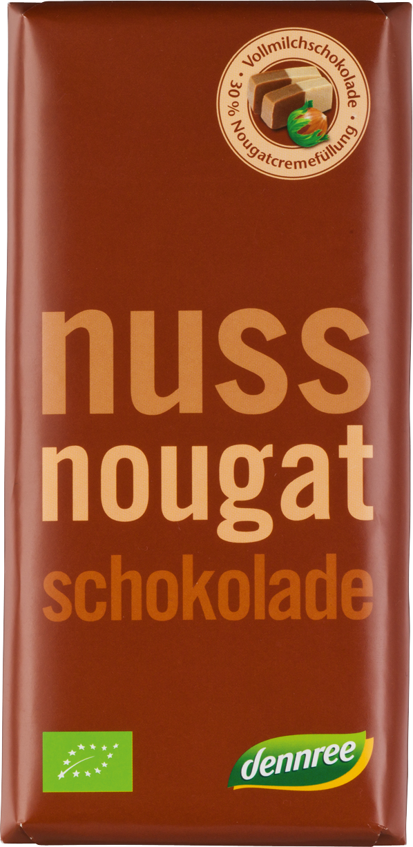 Dennree Vollmilchschokolade mit Nougat