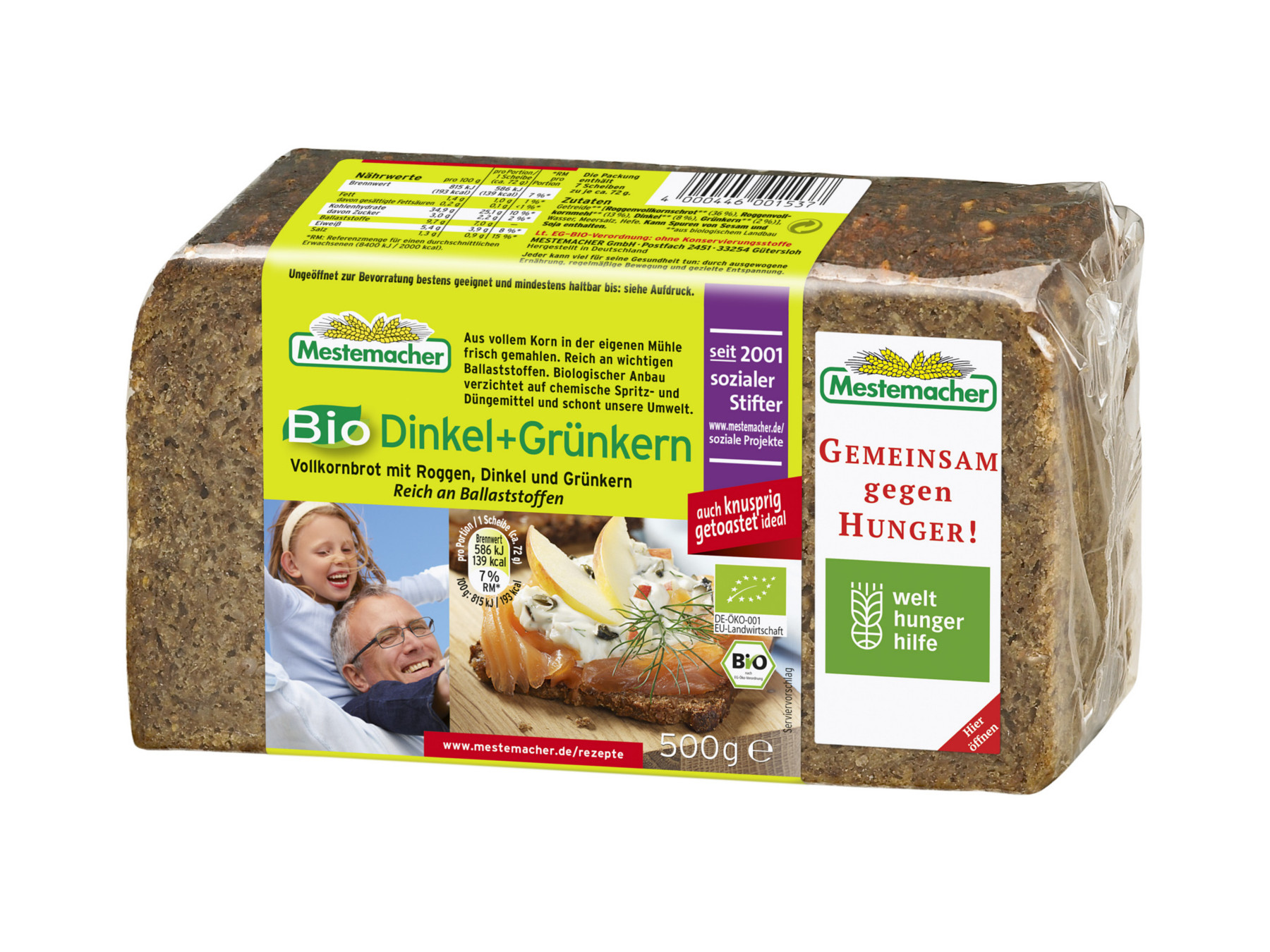 Mestemacher Bio Dinkel+Grünkern Brot