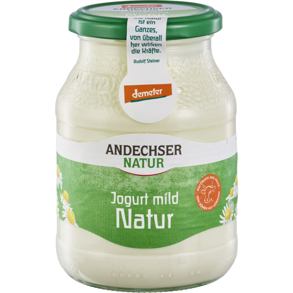 Andechser Joghurt mild Demeter 3,7%, 500g Glas