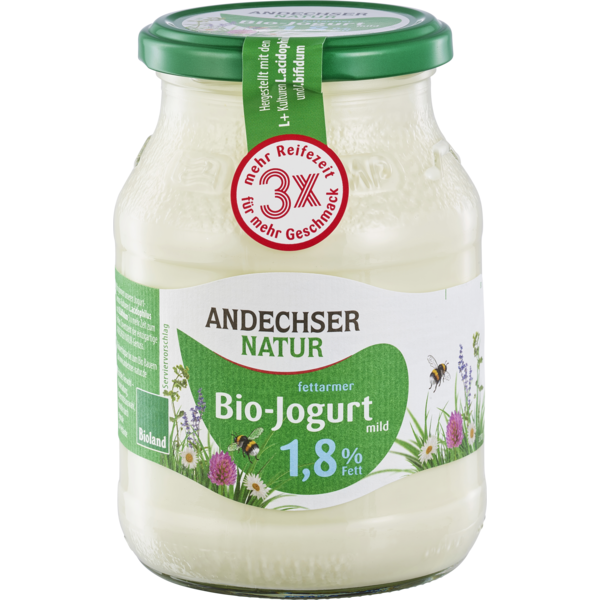 Andechser Joghurt natur 1,8%, 500g Glas