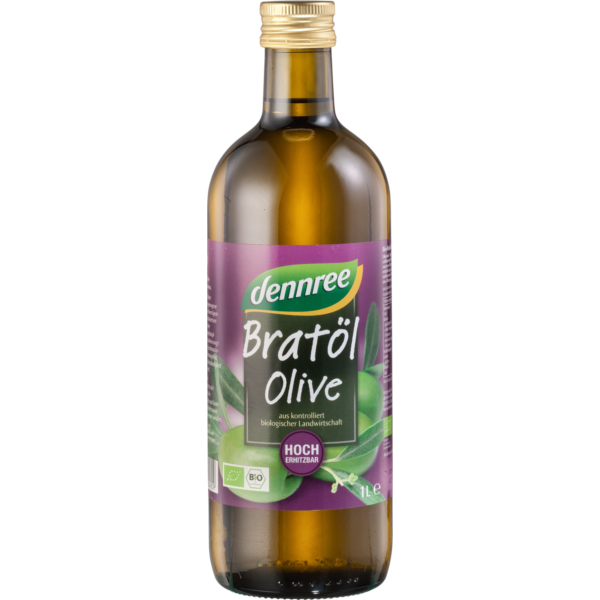Dennree, Bratöl Olive 1l Glasflasche