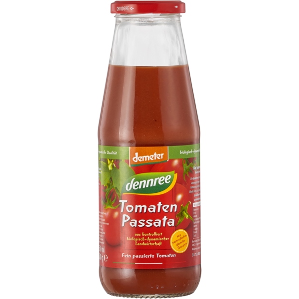 Dennree Passata samenfest demeter 650ml Glas