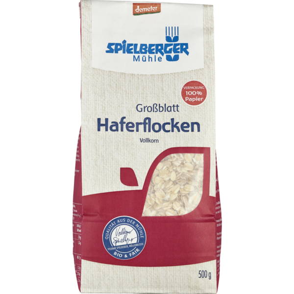 Spielberger Haferflocken Großblatt 500g Packung