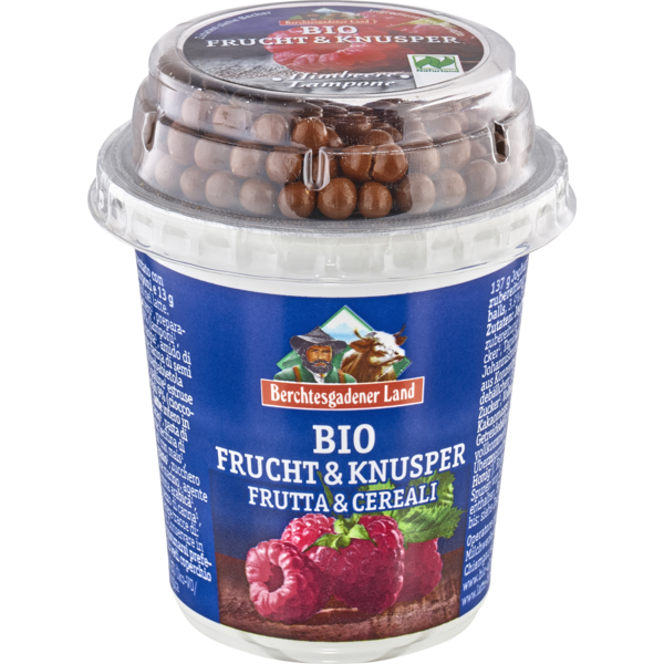 Berchtesgadener, Frucht & Knusper Joghurt Himbeere 150g Becher