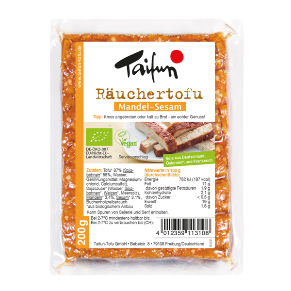 Taifun Räuchertofu Mandel-Sesam 200g Packung