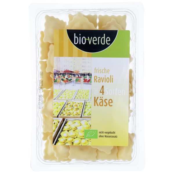 Bio Verde Frische Ravioli 4 Formaggi 250g Packung