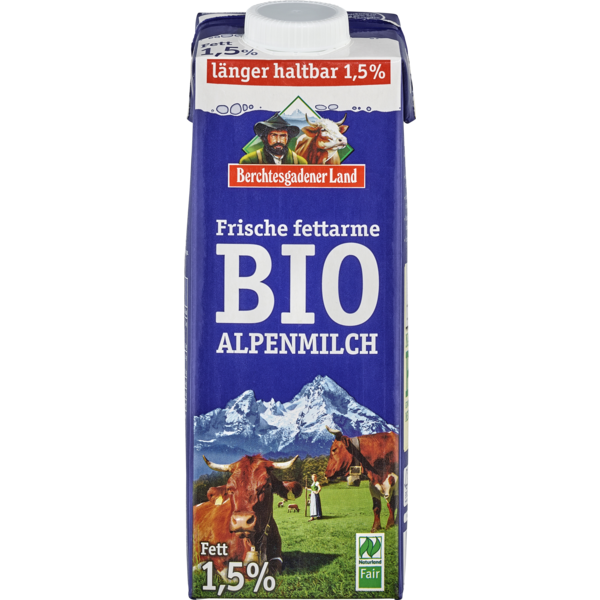 Berchtesgadener fettarme Milch 1,5%, länger haltbar 1l Tetra Pack