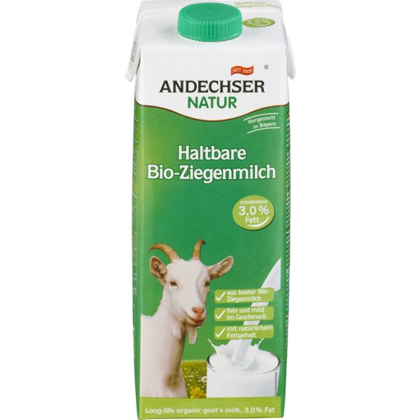 Andechser Haltbare Ziegenmilch 3,3% 1l Tetra Pack