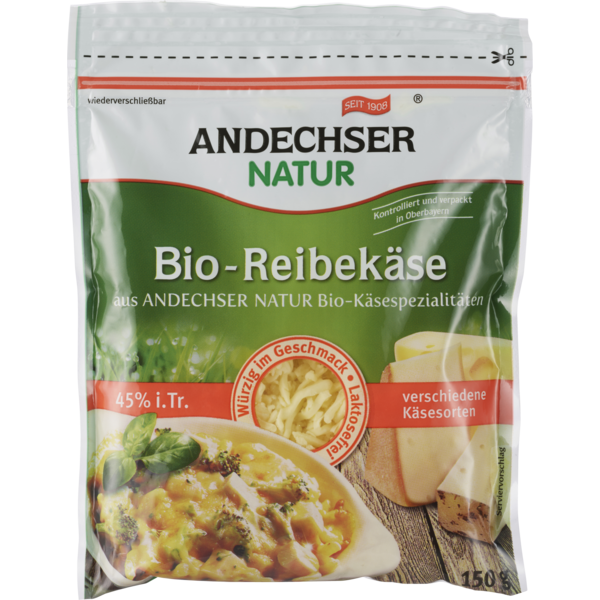 Andechser Alpenreibekäse 150g Packung