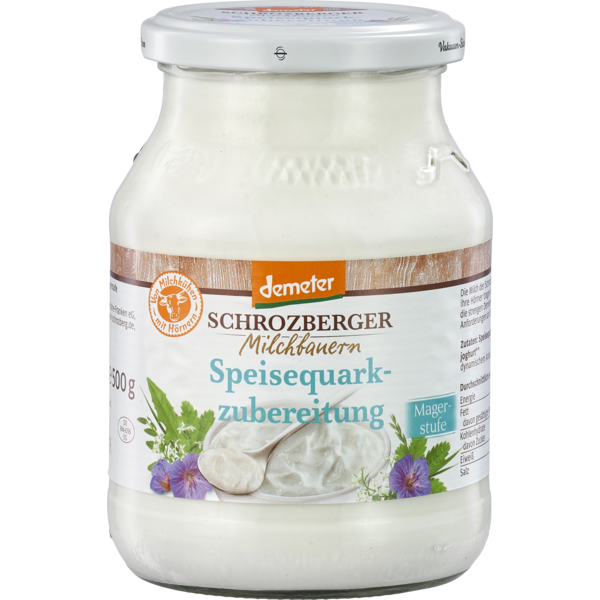 Schrozberger Milchbauern Speisequark Magerstufe 500g Pfandglas