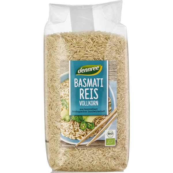 Dennree Basmati-Reis Vollkorn 1Kg Packung