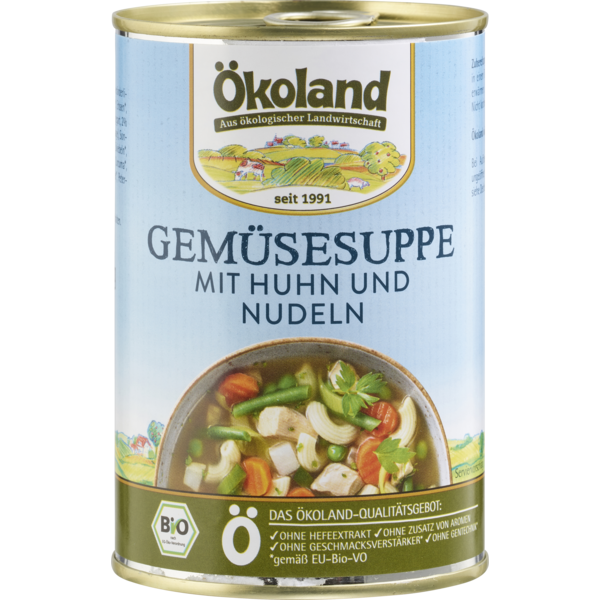 Ökoland Bio Gemüsesuppe mit Geflügel 400g Dose