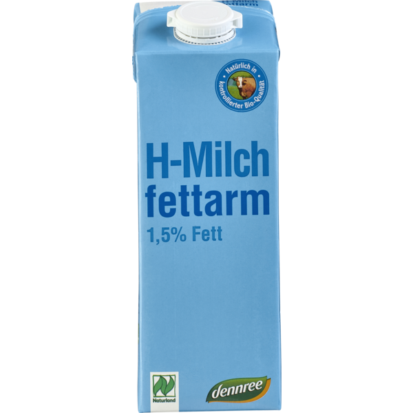 Dennree Haltbare fettarme Milch 1,5% 1l Tetra Pack