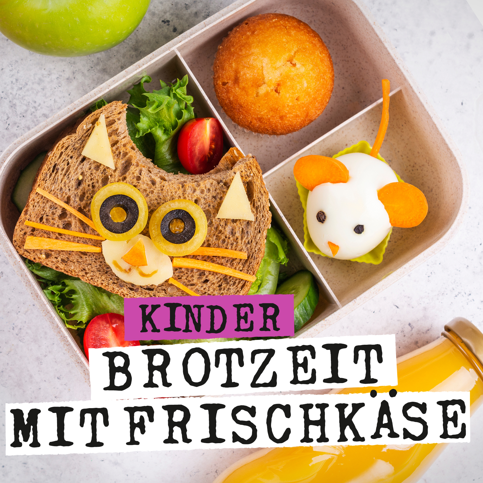 Kinder Brotzeitbox mit Frischkäse (3 Tage)