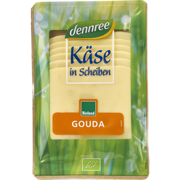 Dennree Gouda in Scheiben 150g Packung